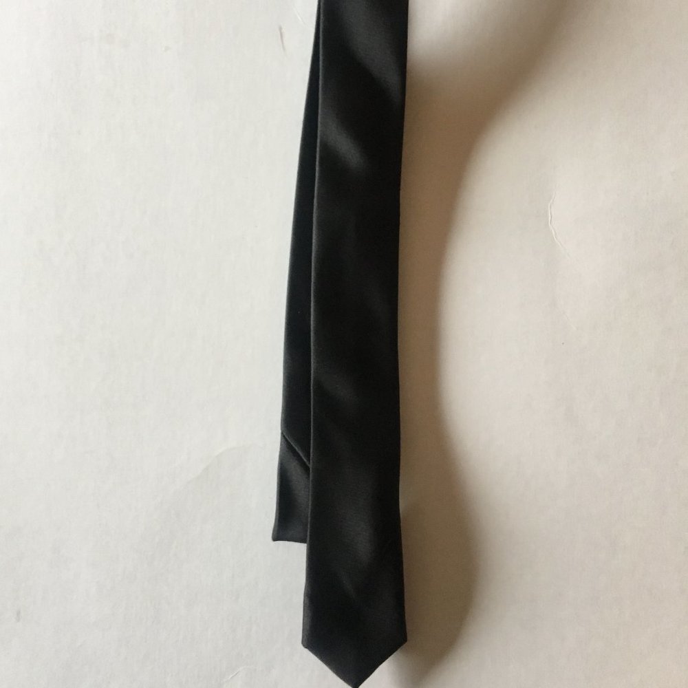 Black Slim Tie 100% Silk